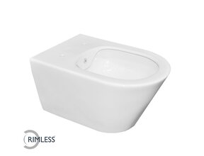 Wiesbaden Stereo Hangtoilet met bidet Randloos Mat Wit excl. wc-bril