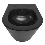 Wiesbaden Stereo Hangtoilet met bidet Randloos Mat Zwart excl. wc-bril