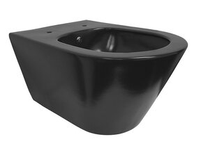 Wiesbaden Stereo Hangtoilet met bidet Randloos Mat Zwart excl. wc-bril