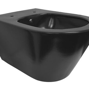 Wiesbaden Stereo Hangtoilet met bidet Randloos Mat Zwart excl. wc-bril