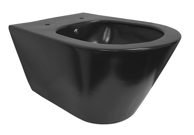 Wiesbaden Stereo Hangtoilet met bidet Randloos Mat Zwart excl. wc-bril