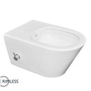 Stereo Hangtoilet met bidet kraan Koud Randloos Glans Wit excl. wc-bril