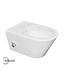Wiesbaden Stereo Hangtoilet met bidet kraan Koud Randloos Mat Wit excl. wc-bril