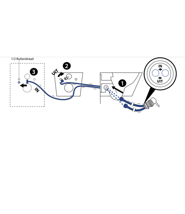 Stereo Hangtoilet met bidet kraan Koud Randloos Mat Wit excl. wc-bril