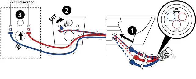 Stereo Hangtoilet met bidet kraan Warm/Koud Mat Zwart Randloos excl. wc-bril