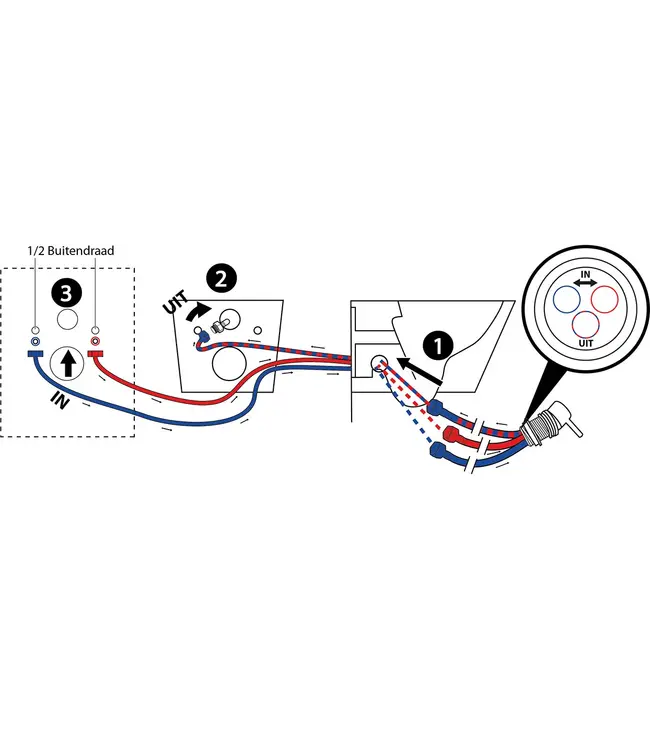 Stereo Hangtoilet met bidet kraan Warm/Koud Mat Zwart Randloos excl. wc-bril