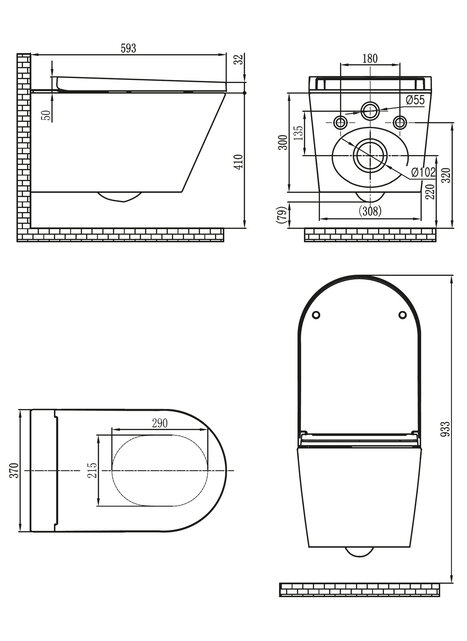 Wiesbaden Vesta Comfort Japans douche wc randloos met afstandsbediening wit Wiesbaden Vesta Comfort Japans douche wc randloos met afstandsbediening wit