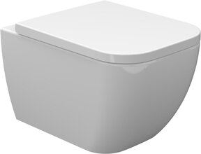 Wiesbaden Sky Randloos Hangtoilet Verkort vierkant Wit incl. wc-bril