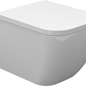 Wiesbaden Sky Randloos Hangtoilet Verkort vierkant Wit incl. wc-bril