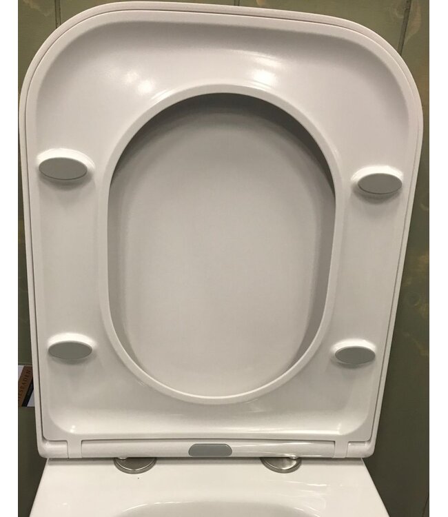 Wiesbaden Sky Randloos Hangtoilet Verkort vierkant Wit incl. wc-bril