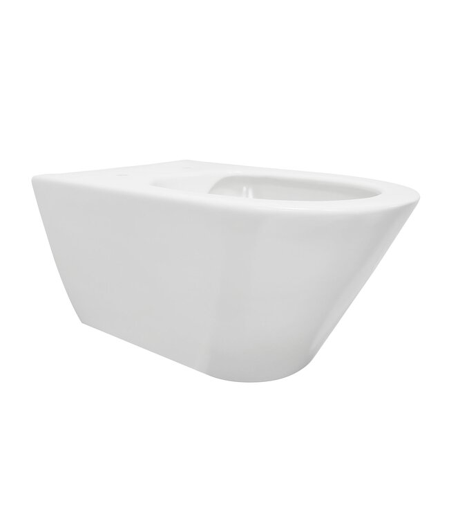 Wiesbaden Stereo Randloos Hangtoilet Glans Wit incl. Wc-bril Flatline