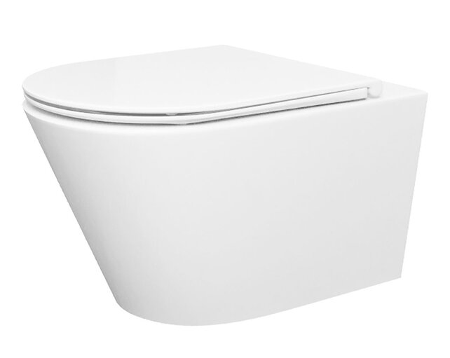 Stereo Randloos Hangtoilet Glans Wit incl. Wc-bril Flatline