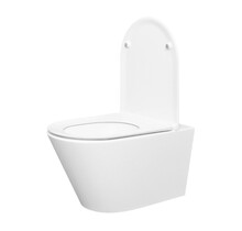 Stereo Randloos Hangtoilet Glans Wit incl. Wc-bril Flatline