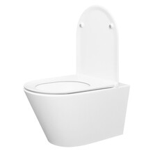 Wiesbaden Stereo Randloos Hangtoilet Glans Wit incl. Wc-bril Flatline