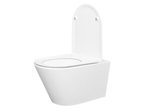 Wiesbaden Stereo Randloos Hangtoilet Glans Wit incl. Wc-bril Flatline