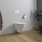 Stereo Randloos Hangtoilet Glans Wit incl. Wc-bril Flatline