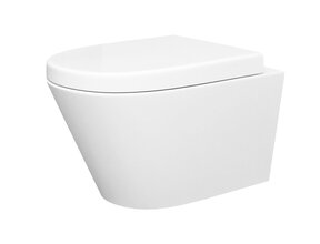 Wiesbaden Stereo Randloos Hangtoilet Mat Wit incl. Wc-bril Vesta