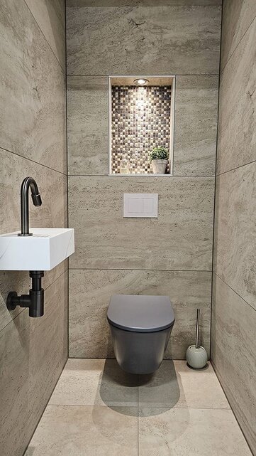 Wiesbaden Stereo Randloos Hangtoilet Mat Grijs incl. Wc-bril Vesta