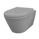 Wiesbaden Stereo Randloos Hangtoilet Mat Grijs incl. Wc-bril Vesta