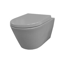 Wiesbaden Stereo Randloos Hangtoilet Mat Grijs incl. Wc-bril Vesta