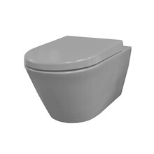 Wiesbaden Stereo Randloos Hangtoilet Mat Grijs incl. Wc-bril Vesta