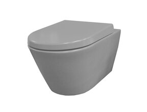 Wiesbaden Stereo Randloos Hangtoilet Mat Grijs incl. Wc-bril Vesta