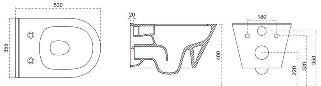 Stereo Randloos Hangtoilet Mat Wit incl. Wc-bril Flatline Stereo Randloos Hangtoilet Mat Wit incl. Wc-bril Flatline