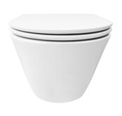 Stereo Randloos Hangtoilet Mat Wit incl. Wc-bril Flatline Stereo Randloos Hangtoilet Mat Wit incl. Wc-bril Flatline