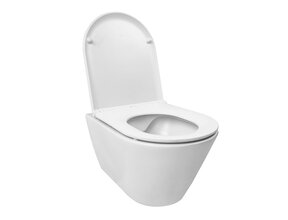 Wiesbaden Stereo Randloos Hangtoilet Mat Wit incl. Wc-bril Flatline