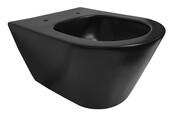 Stereo Randloos Hangtoilet Mat Zwart incl. Wc-bril Flatline
