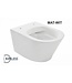 Vesta verkort randloos hangtoilet wit met shade slim Wc-bril mat zwart