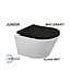 Vesta verkort randloos hangtoilet wit met shade slim Wc-bril mat zwart