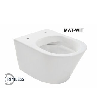Wiesbaden Wiesbaden Vesta randloos hangtoilet Mat wit excl Wc-bril