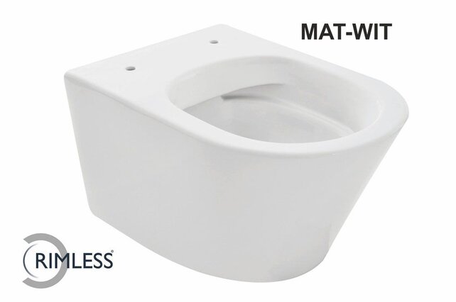 Wiesbaden Vesta randloos hangtoilet Mat wit excl Wc-bril