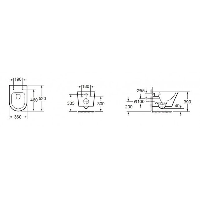 Wiesbaden Vesta randloos hangtoilet Mat wit excl Wc-bril