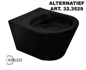 Wiesbaden Vesta randloos hangtoilet Mat Zwart excl Wc-bril