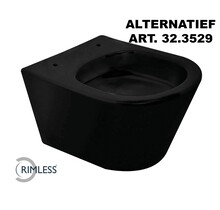 Wiesbaden Vesta randloos hangtoilet Mat Zwart excl Wc-bril