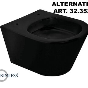 Wiesbaden Vesta randloos hangtoilet Mat Zwart excl Wc-bril