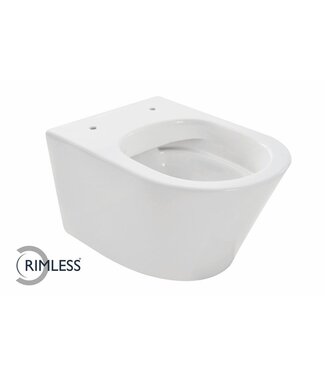 Wiesbaden Wiesbaden Vesta randloos hangtoilet Glans Wit excl Wc-bril