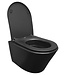 Wiesbaden Vesta Randloos Hangtoilet Mat Zwart met Shade slim Wc-bril softclose en quick release