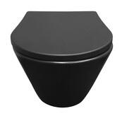 Vesta Randloos Hangtoilet Mat Zwart met Shade slim Wc-bril softclose en quick release