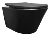 Vesta Randloos Hangtoilet Mat Zwart met Shade slim Wc-bril softclose en quick release