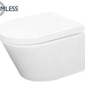 Wiesbaden Vesta wandcloset rimless Glans Wit met Vesta toiletzitting softclose en quick release