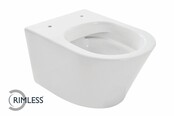 Vesta wandcloset Glans Wit rimless met Flatline wc-bril softclose en quick release Vesta wandcloset Glans Wit rimless met Flatline wc-bril softclose en quick release
