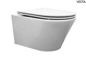 Vesta wandcloset Glans Wit met Flatline wc-bril softclose en quick release Vesta wandcloset Glans Wit met Flatline wc-bril softclose en quick release