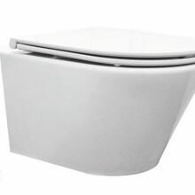 Wiesbaden Vesta Verkort Hangtoilet Glans Wit Randloos met Flatline wc-bril