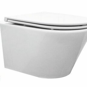 Wiesbaden Vesta Verkort Hangtoilet Glans Wit Randloos met Flatline wc-bril