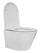 Vesta Verkort Hangtoilet Glans Wit Randloos met Flatline wc-bril