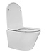 Vesta Verkort Hangtoilet Glans Wit Randloos met Flatline wc-bril