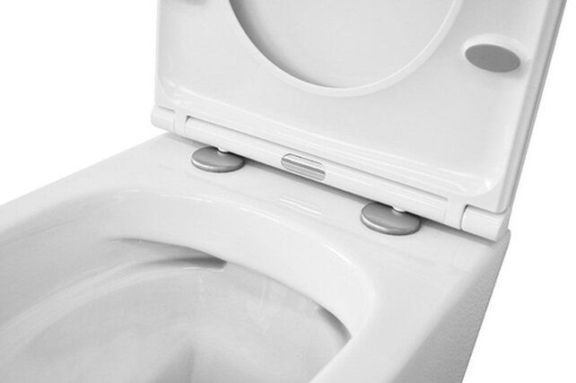 Vesta Verkort Hangtoilet Glans Wit Randloos met Flatline wc-bril